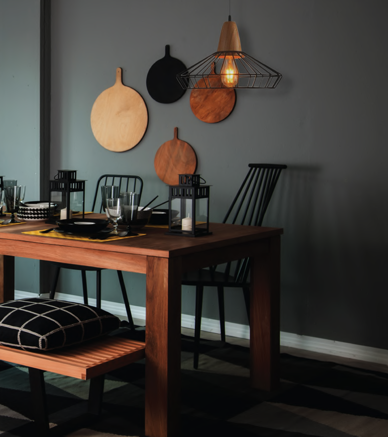 Natural Wooden Brass Cage Lamp