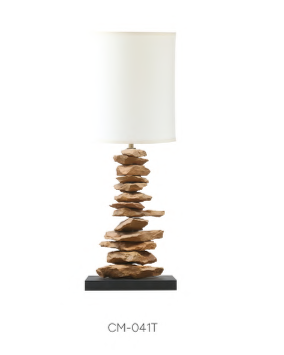 CM-041T Stone Sculpture Bedside Lamps