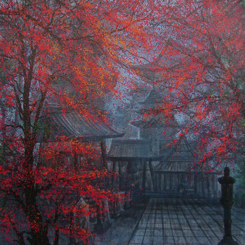 The Season of Love - Beautiful Asian I - Oil & Acrylic on Canvas by Narate Kathong