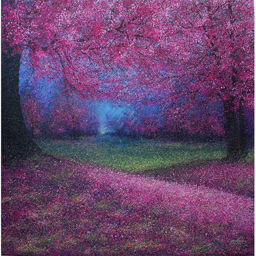 The Season of Love - Blooming - Oil & Acrylic on Canvas by Narate Kathong