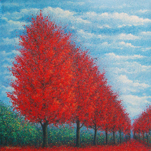 The Season of Love - Clear Sky - Oil & Acrylic on Canvas by Narate Kathong