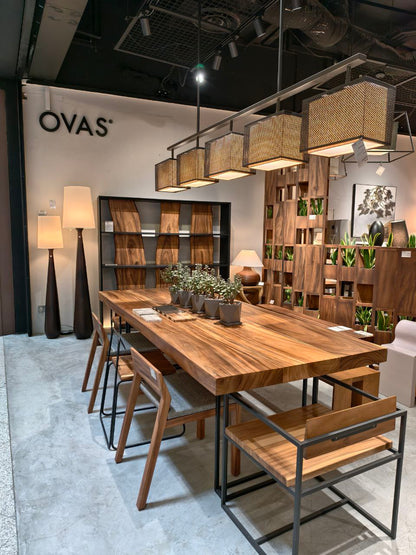 OV-WDBS-DT Dining Table 3 Wooden Slabs